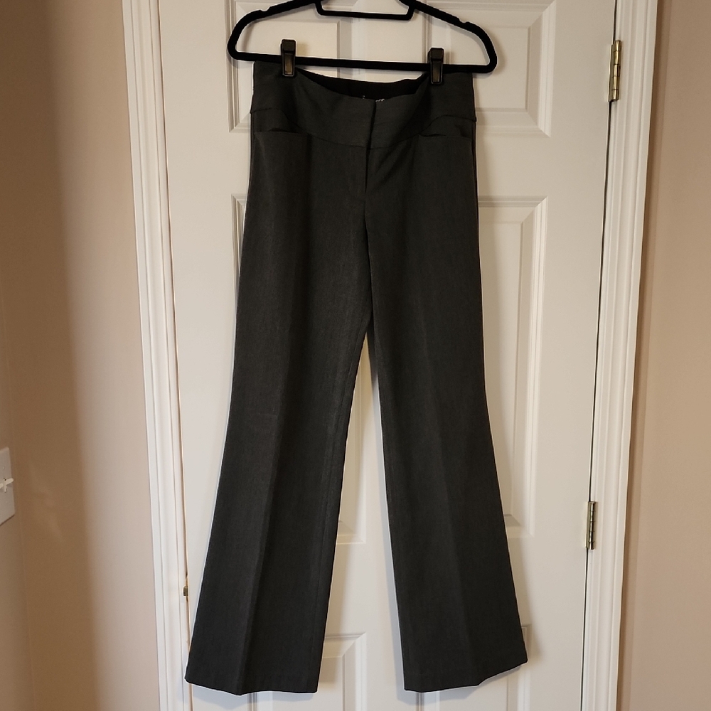 Express Editor Chic Gray Wide-Leg Trousers